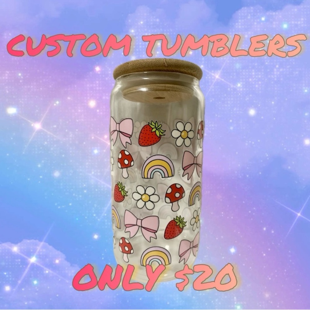 Custom made glass tumbler